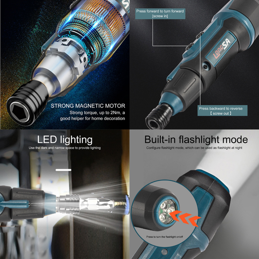 Electric Screwdriver With Flashlight